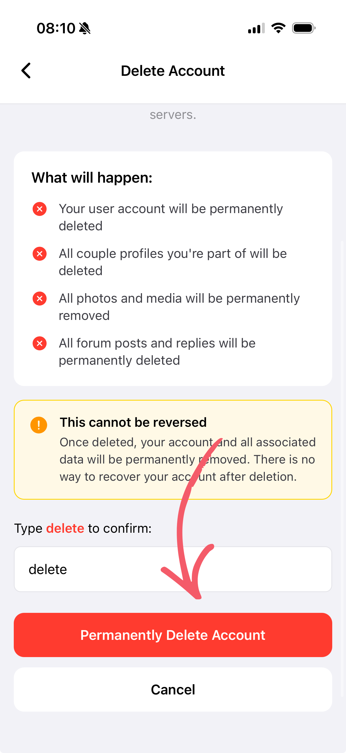 Final confirmation dialog